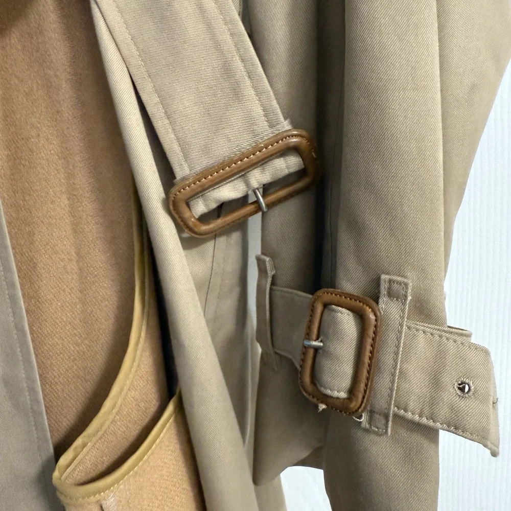 Vintage Burberrys Trench Coat Long Beige Nova Check Wool Liner - Picture 6 of 12